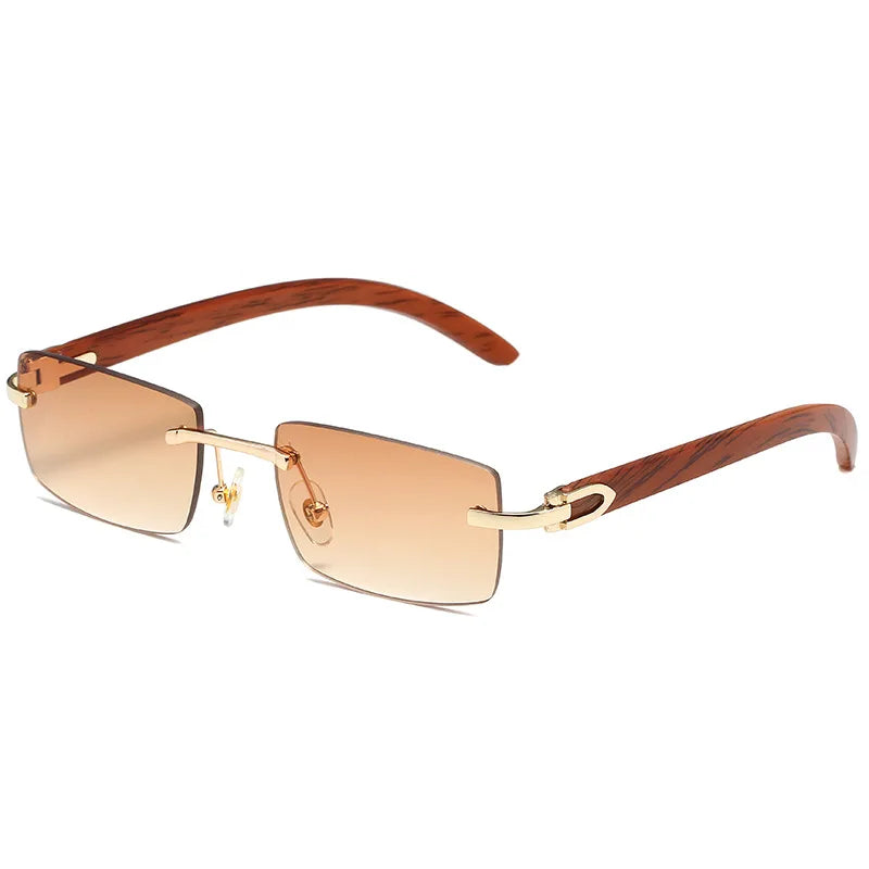 Lunette de soleil homme branche bois Verre Marron