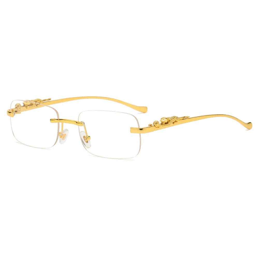 Lunette de soleil rectangulaire luxe Monture en Or