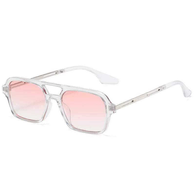 Lunettes de soleil rectangulaire luxe Verre Gradient Rose