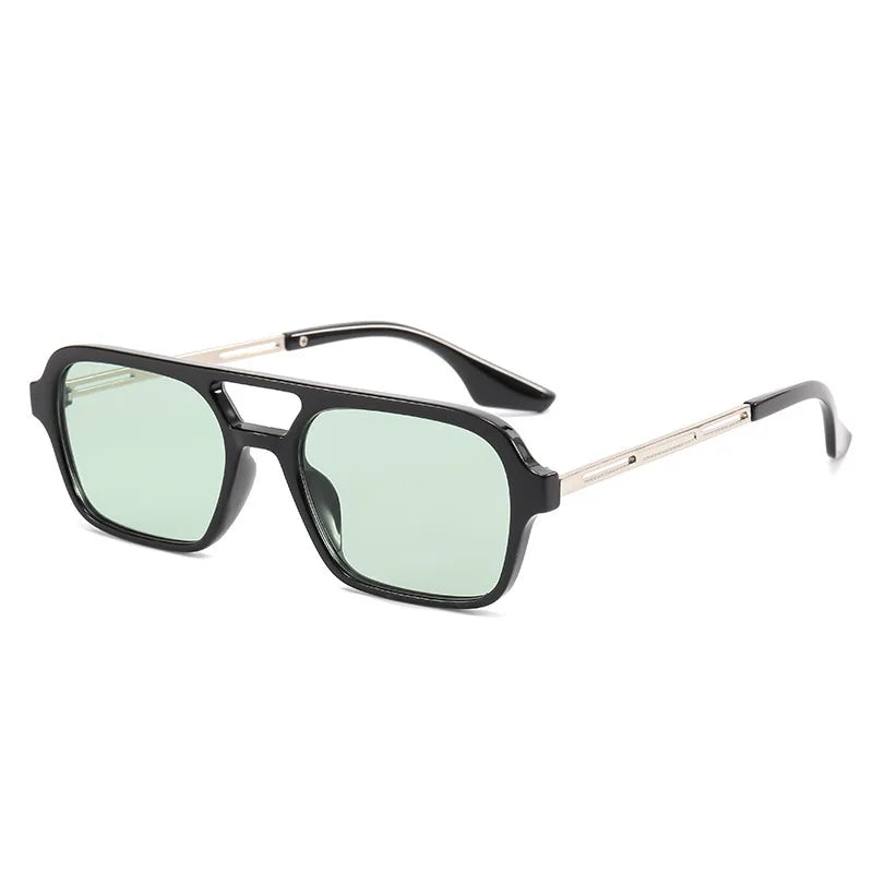 Lunettes de soleil rectangulaire luxe Verre Vert Clair
