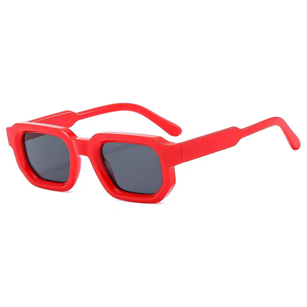 Grosse lunette de soleil carré Rouge