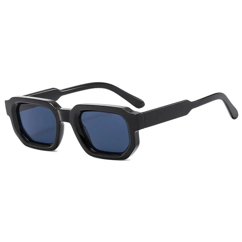 Grosse lunette de soleil carré Verre Bleu Foncé