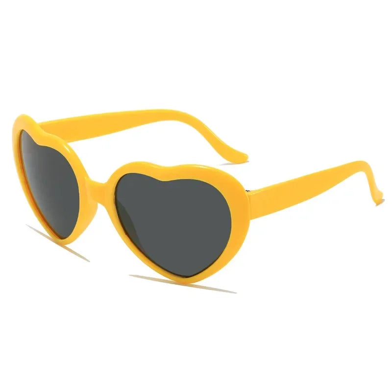 Lunette de soleil coeur enfant Jaune