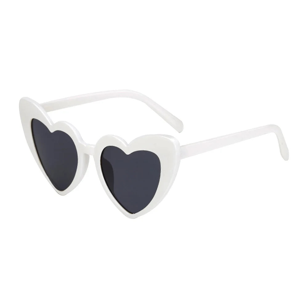 Lunette de soleil en forme de coeur Blanc