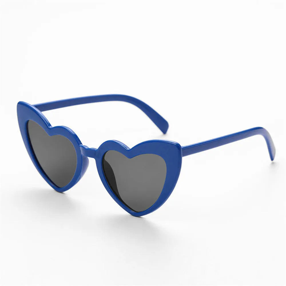 Lunette de soleil en forme de coeur Bleu