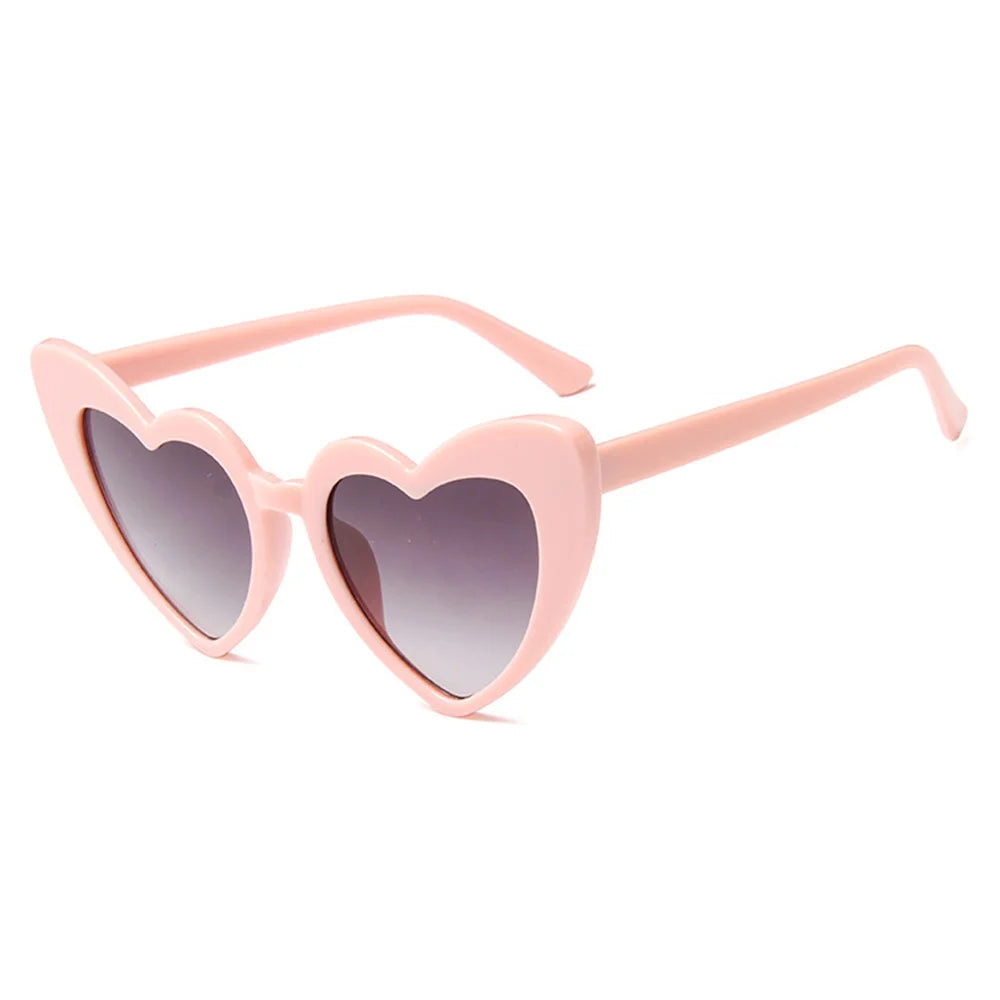 Lunette de soleil en forme de coeur Rose