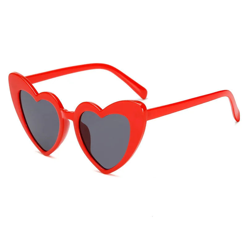 Lunette de soleil en forme de coeur Rouge