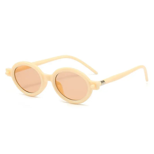 Lunette de soleil forme ronde Beige