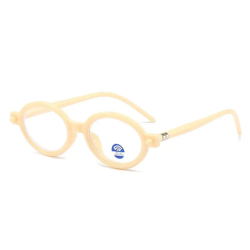 Lunette de soleil forme ronde Beige Verre Transparent