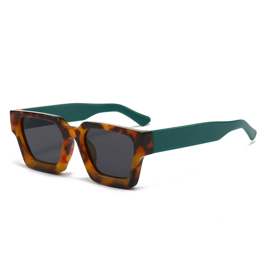 Lunette de soleil grosse monture Leopard Vert