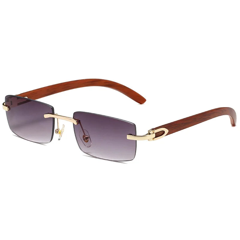 Lunette de soleil homme branche bois Verre Gradient