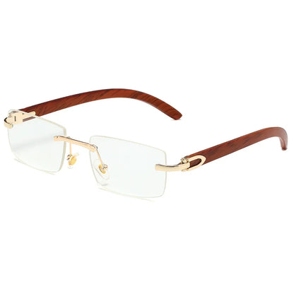 Lunette de soleil homme branche bois Verre Transparent