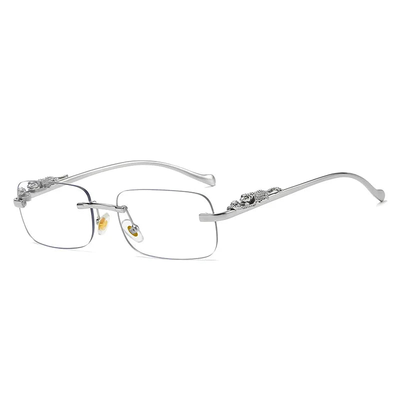 Lunette de soleil rectangulaire luxe Verre Transparent