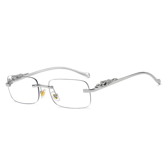 Lunette de soleil rectangulaire luxe Verre Transparent