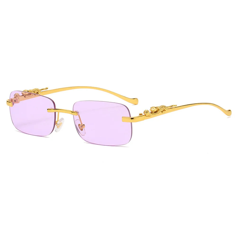 Lunette de soleil rectangulaire luxe Verre Violet