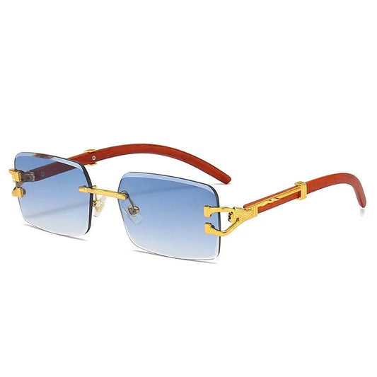 Lunette de soleil sans monture branche en bois