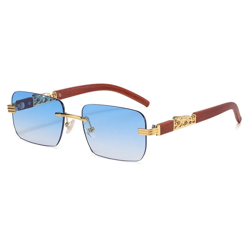 Lunettes de soleil bois polarisées Verre Bleu