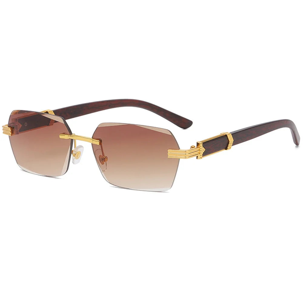 Lunettes de soleil monture en bois Verre Marron