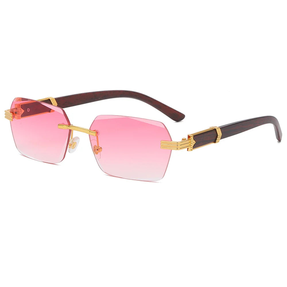 Lunettes de soleil monture en bois Verre Rose