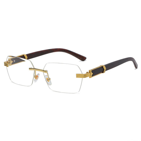 Lunettes de soleil monture en bois Verre Transparent