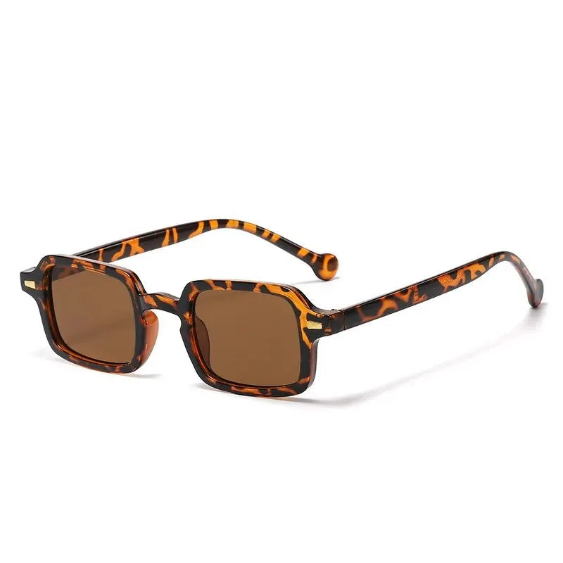 Lunettes de soleil rectangulaire Léopard Verre Marron