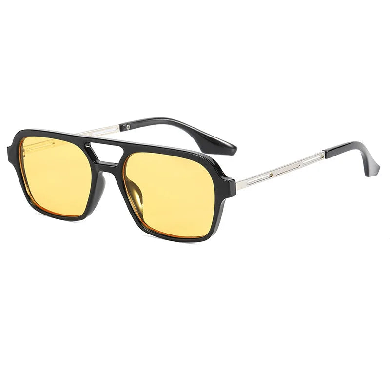 Lunettes de soleil rectangulaire luxe Gradient Jaune