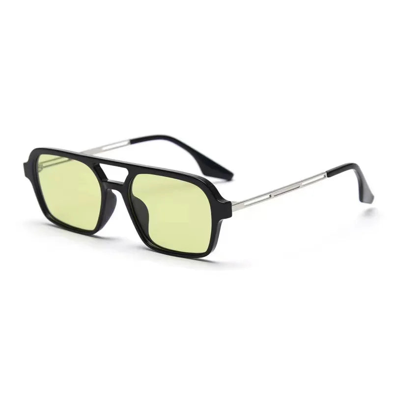 Lunettes de soleil rectangulaire luxe Verre Vert