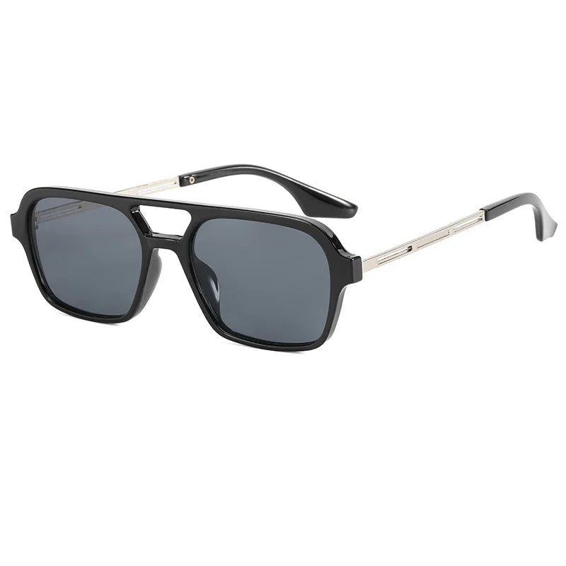 Lunettes de soleil rectangulaire luxe noire