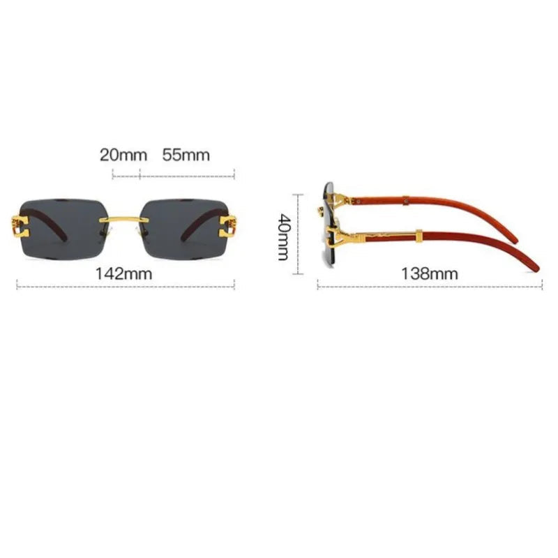 Verres De Remplacement Pour Lunettes Decor – Corne De Buffle, Bois, Fil – Taille 55 – UV400